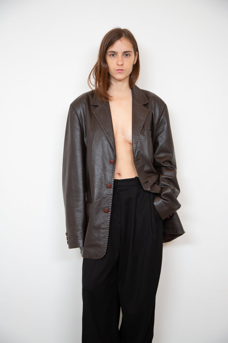 Leather blazer