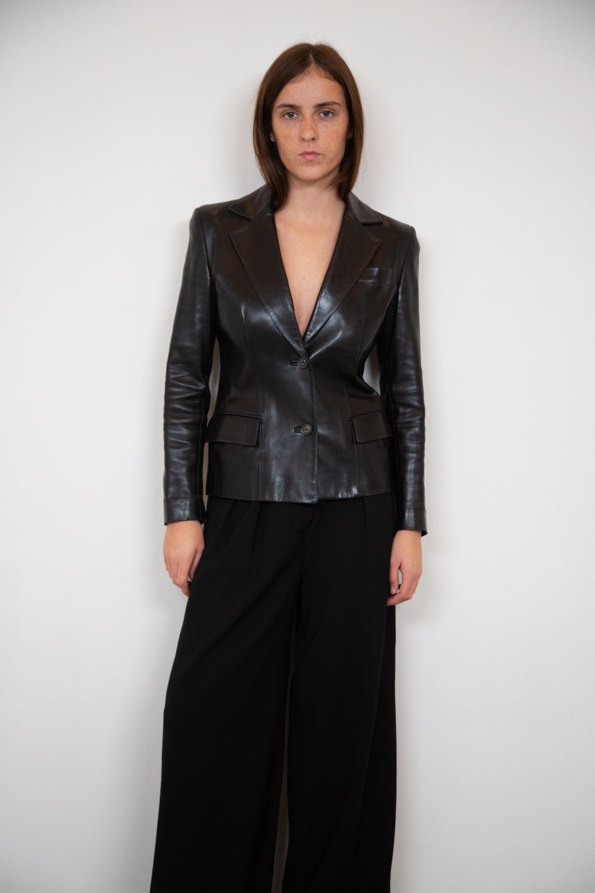 Gucci leather blazer