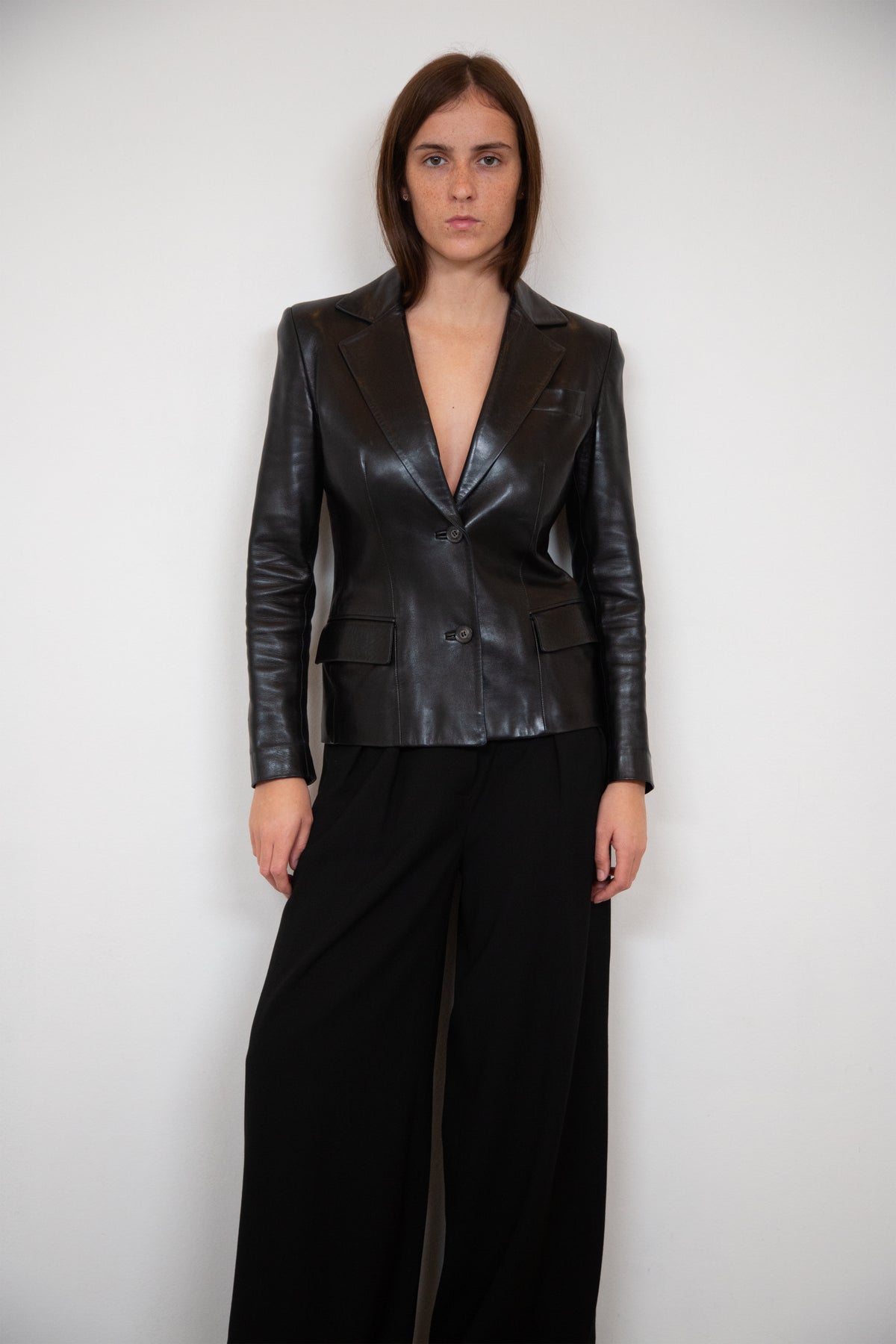 Gucci leather blazer
