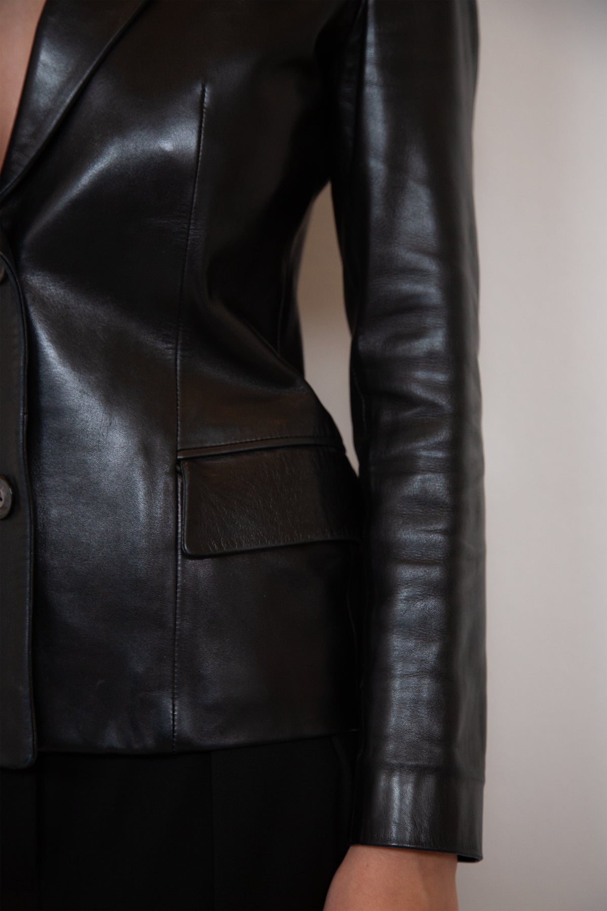 Gucci leather blazer
