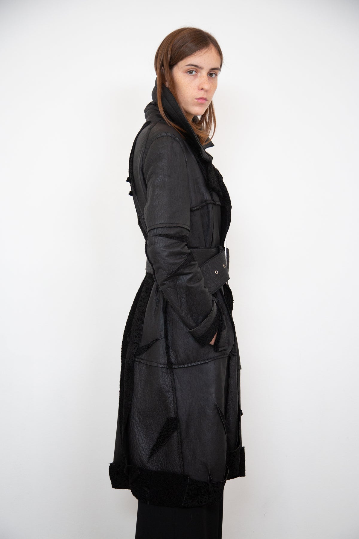 Dior astrakhan fur / leather coat