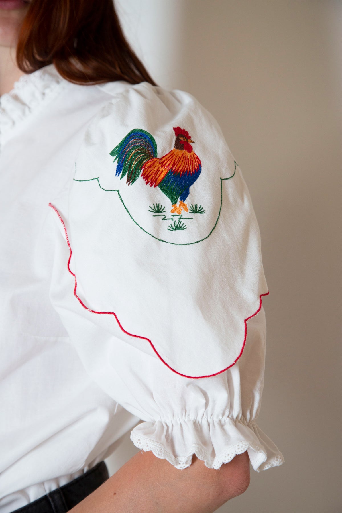 Vintage embroidered trachten shirt