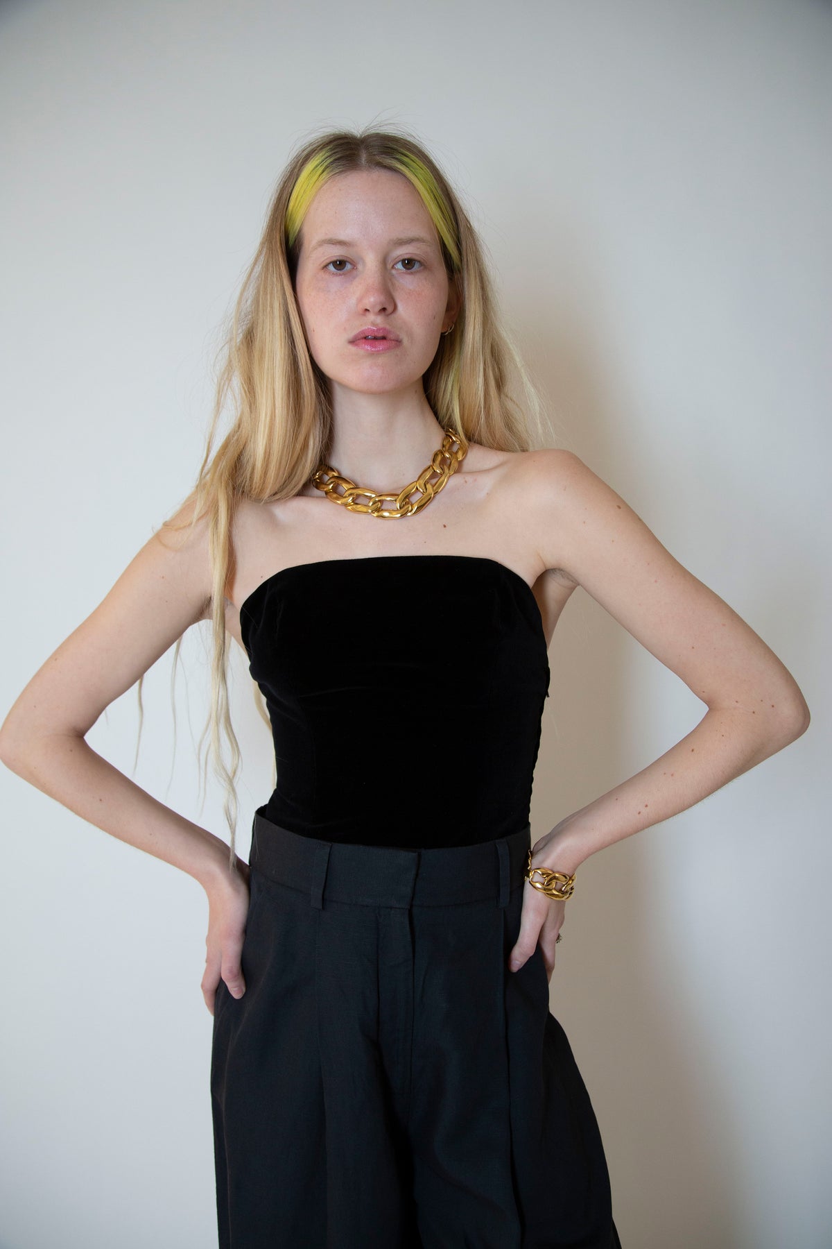 Yves Saint Laurent velvet bustier