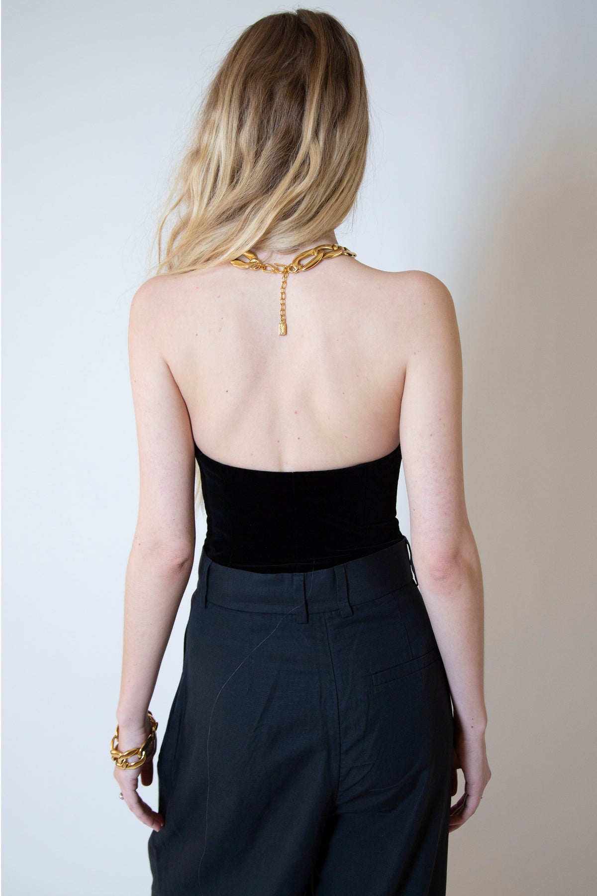 Yves Saint Laurent velvet bustier