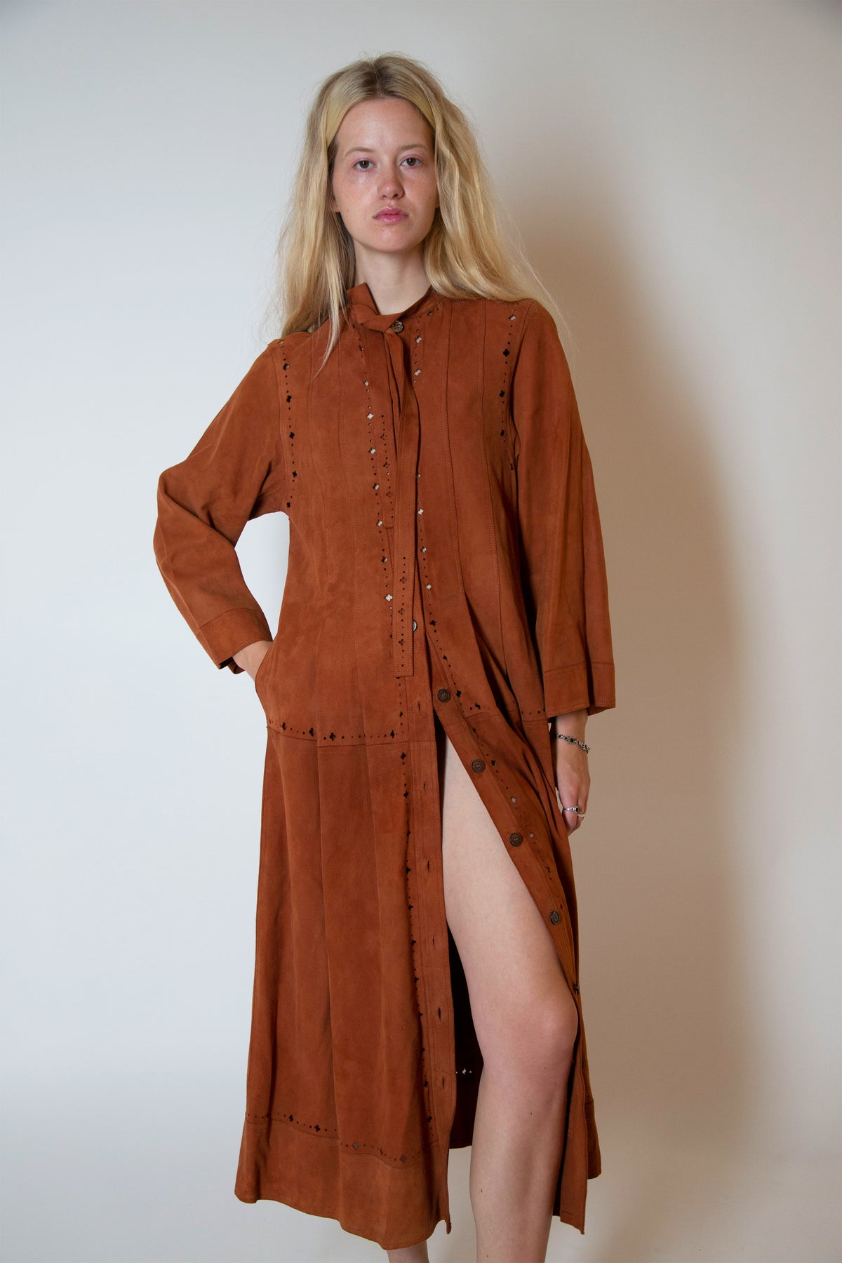 Jean Muir suede jacket dress – Jerome Vintage - Main Image