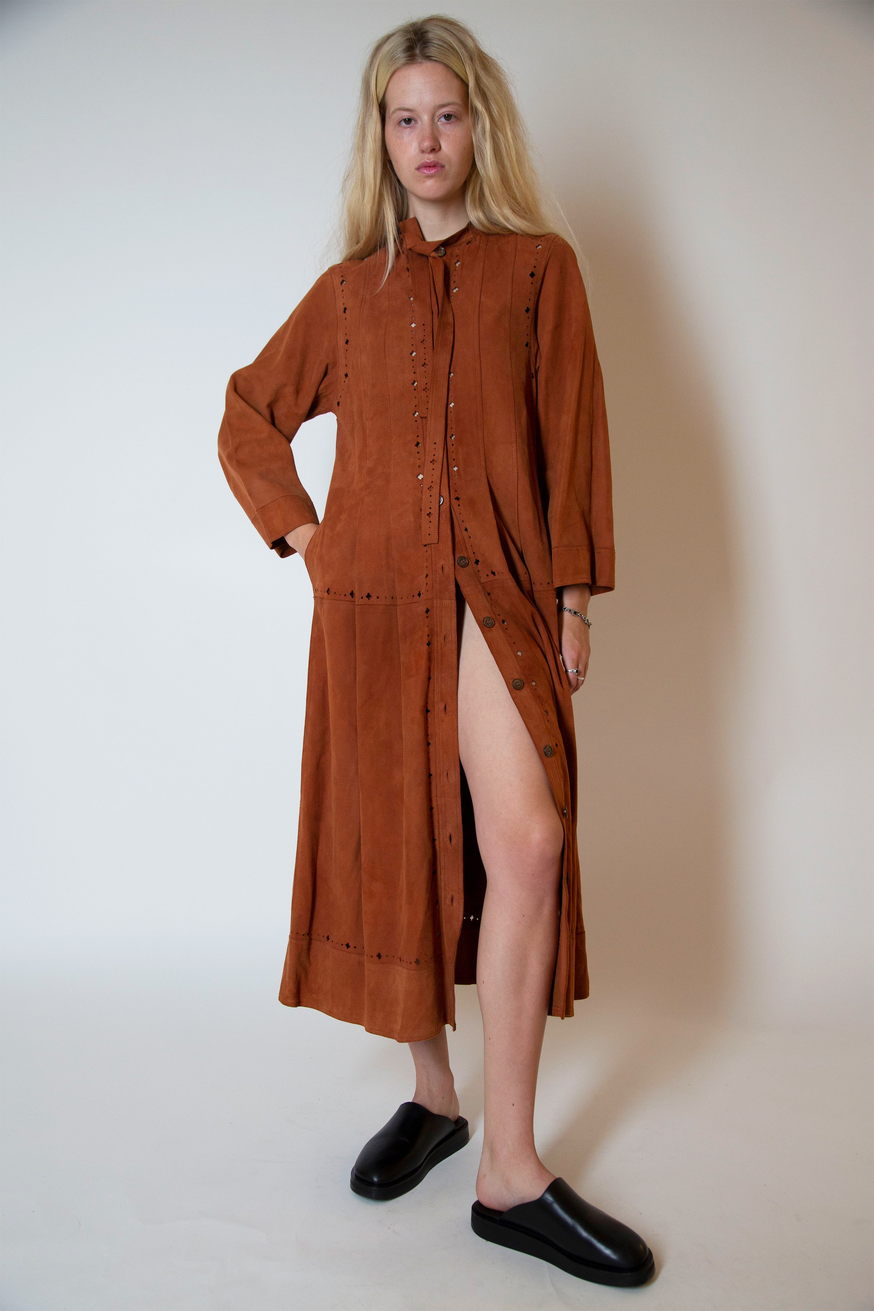 Jean Muir suede jacket dress – Jerome Vintage