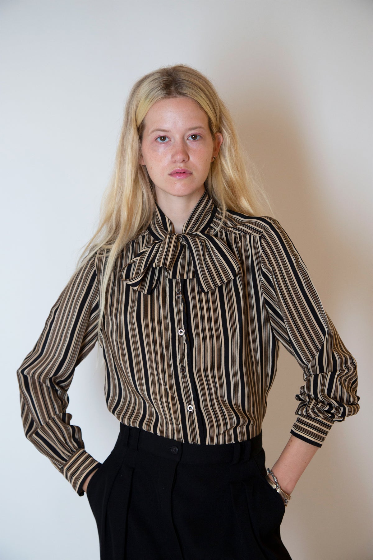 Celine pussybow silk shirt