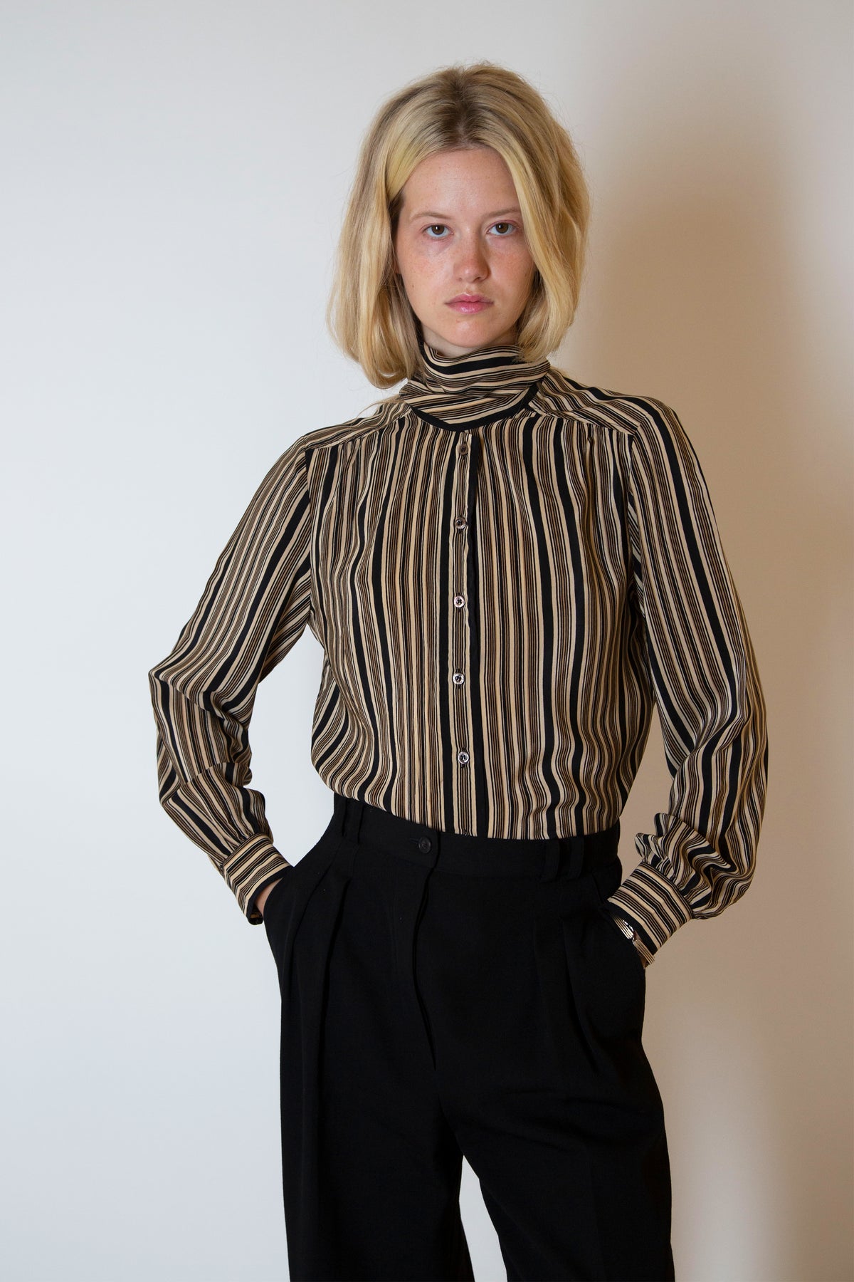 Celine pussybow silk shirt