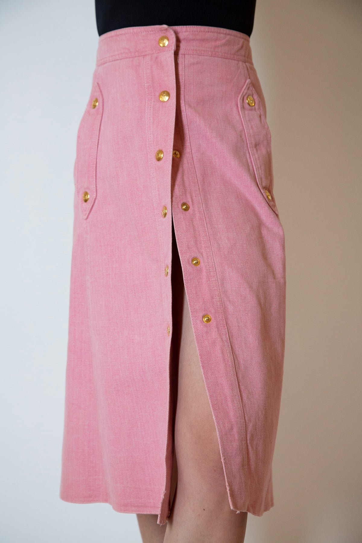 Celine pink denim skirt
