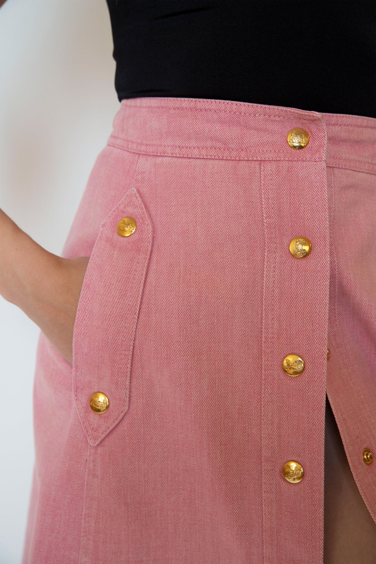 Celine pink denim skirt