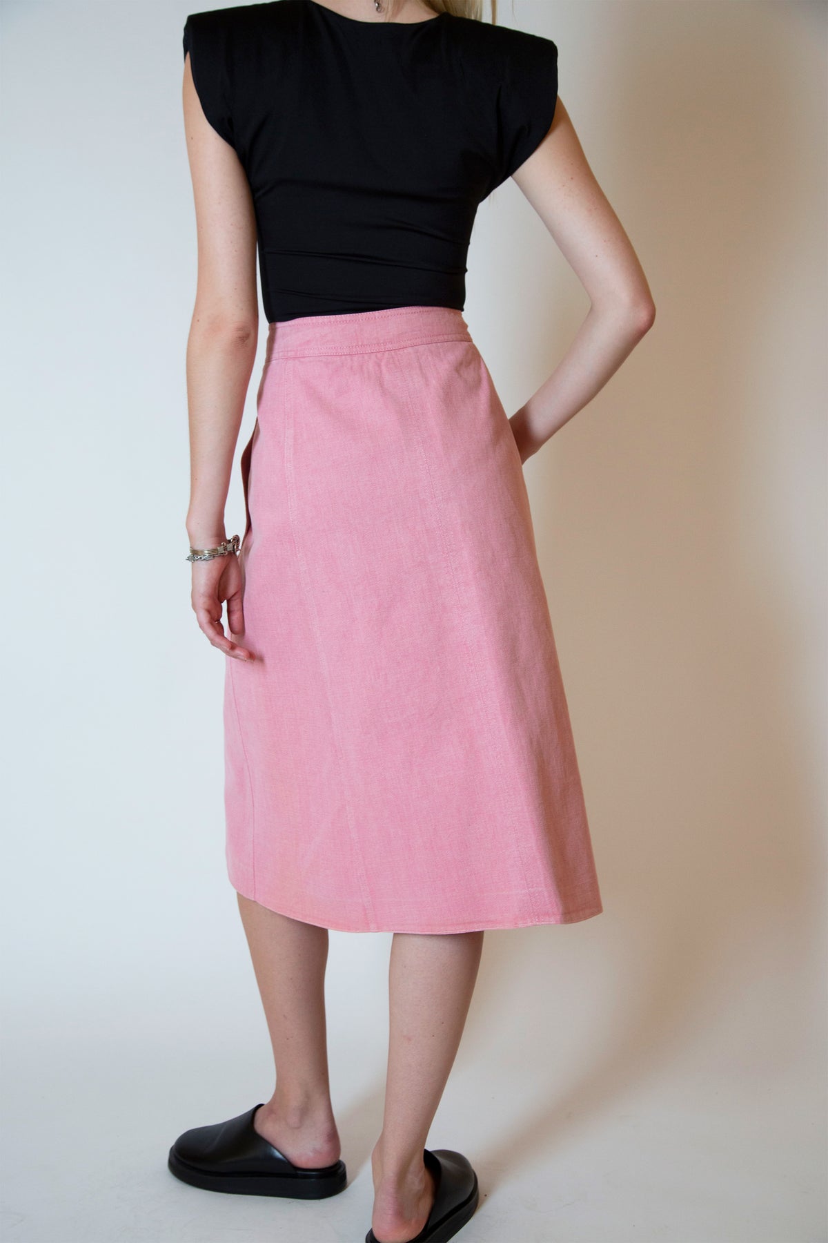 Celine pink denim skirt