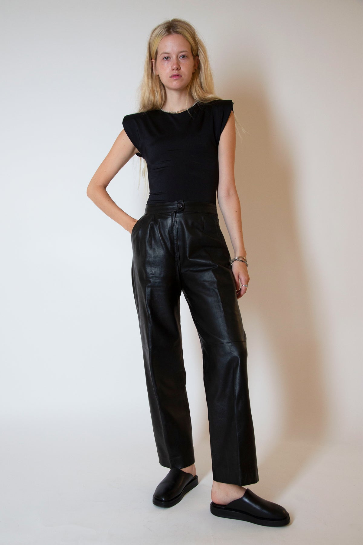 Celine leather pants