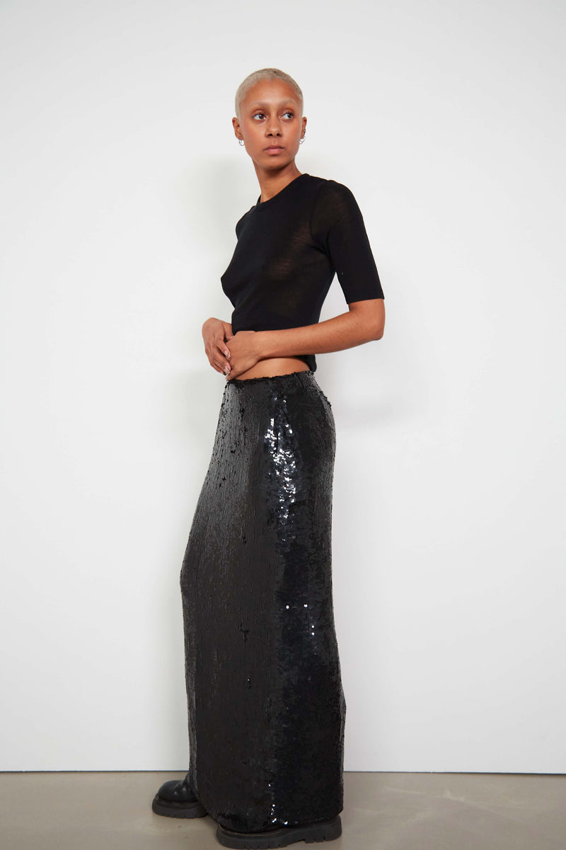 Sequin maxi skirt