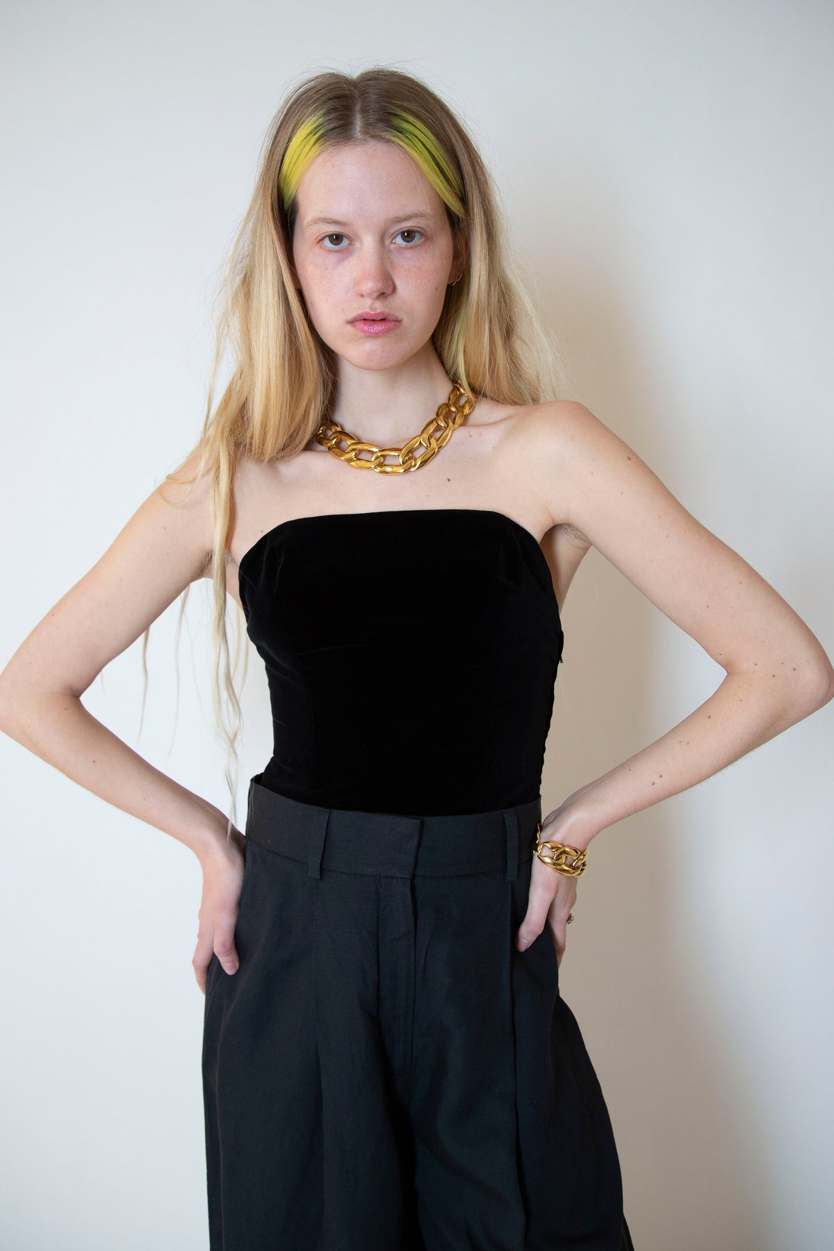 Yves Saint Laurent velvet bustier