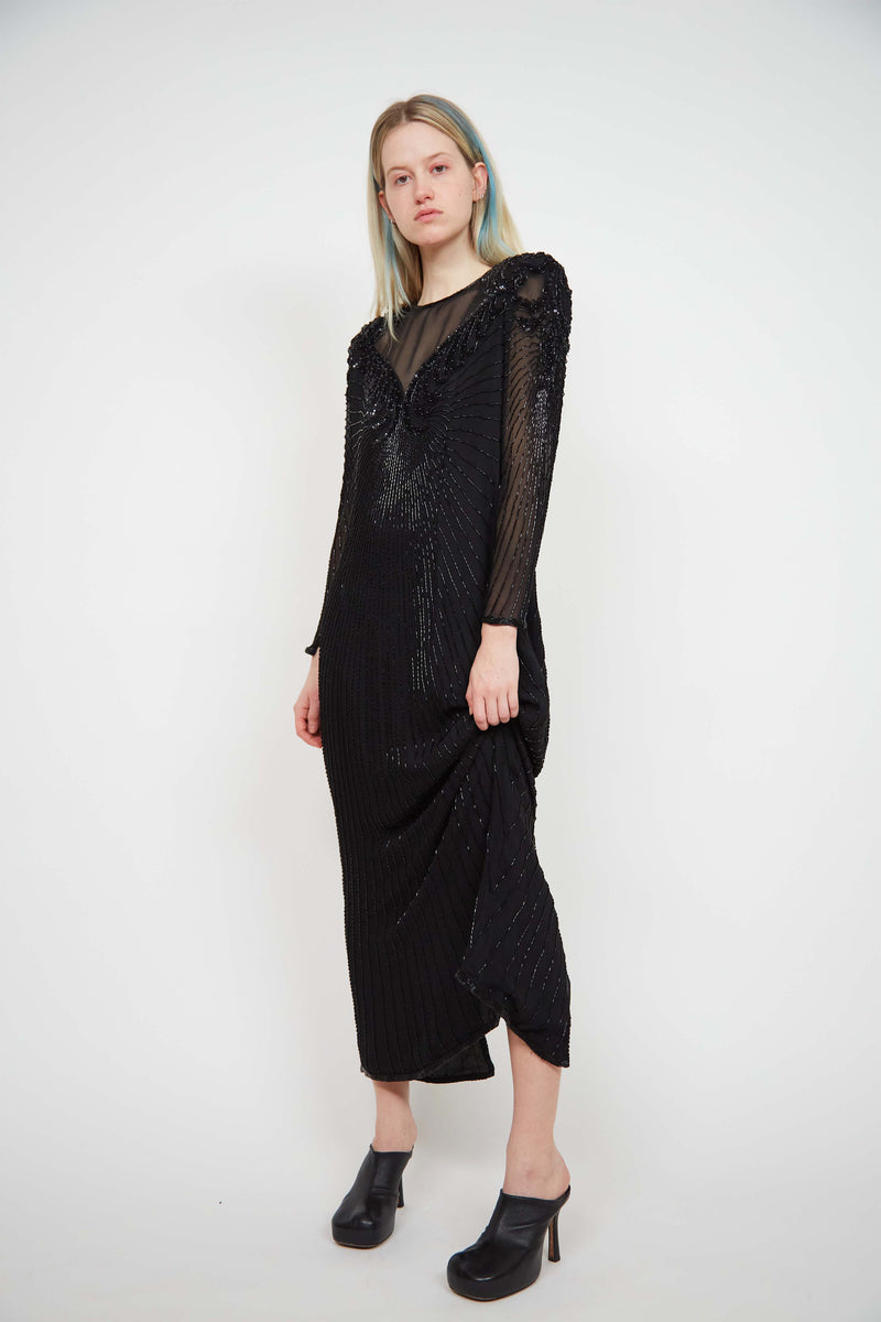 Sequin silk dress