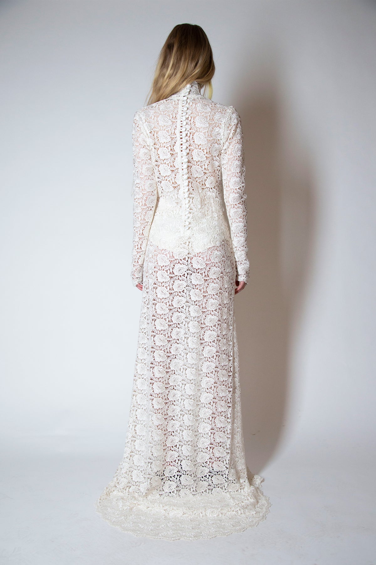 jerome studio lace wedding dress with train