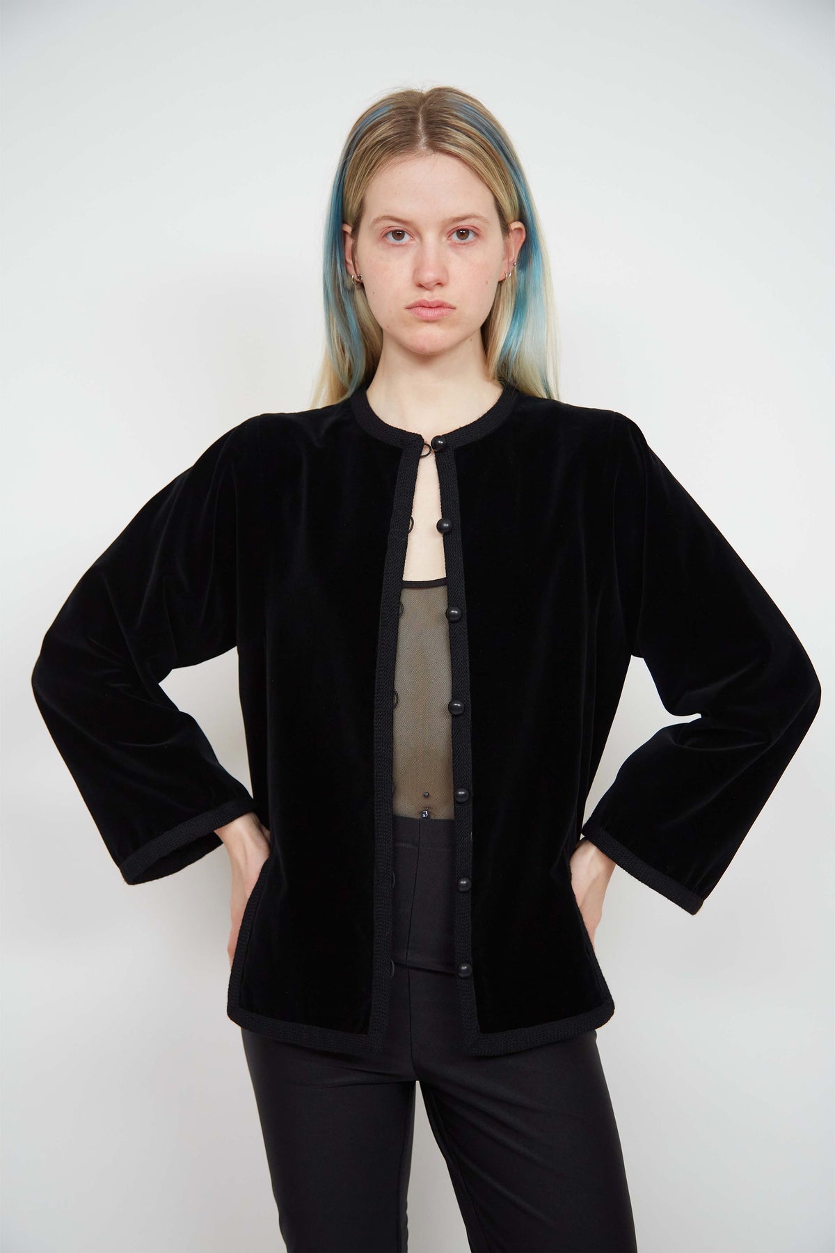 YSL black velvet jacket