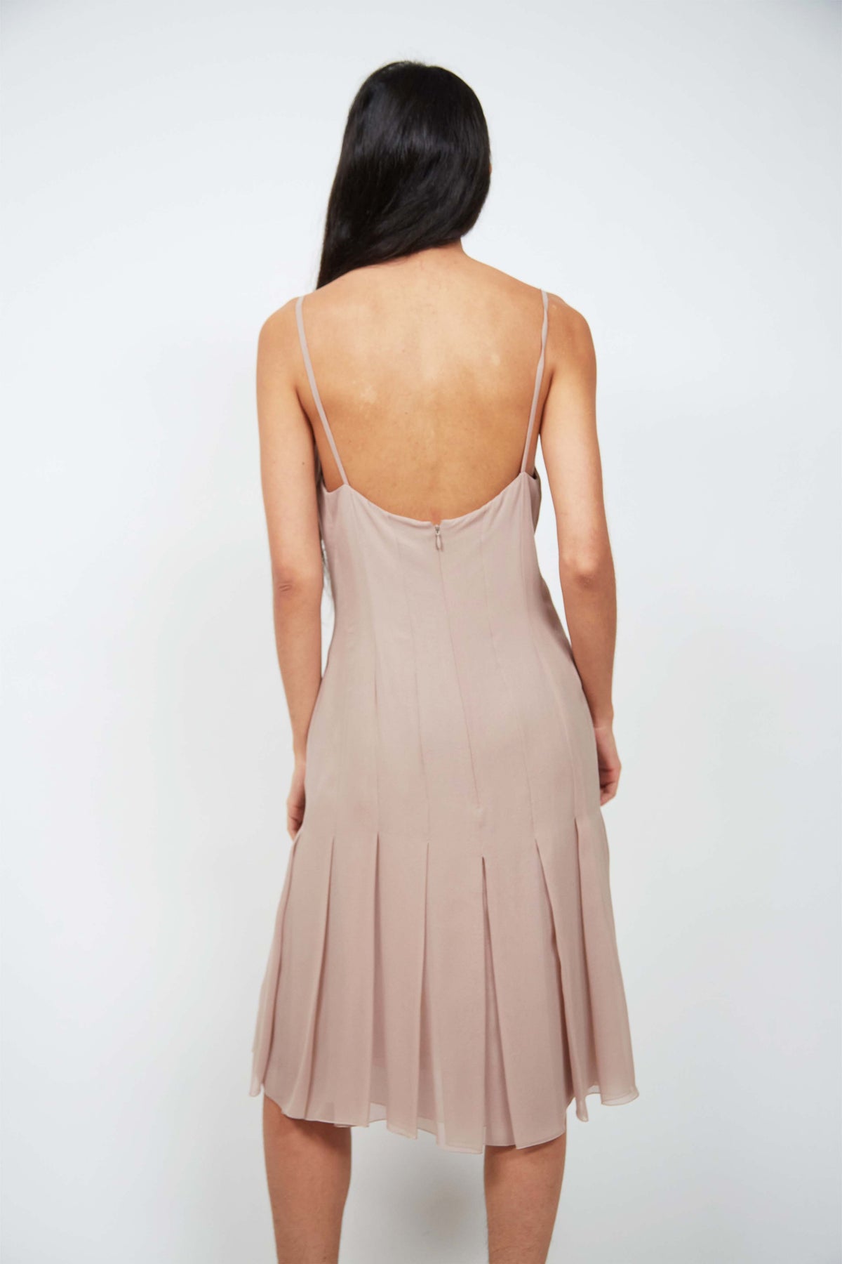 Chanel pleated silk dress