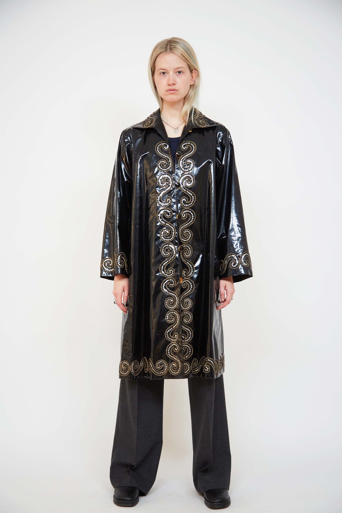 Yves Saint Laurent latex coat