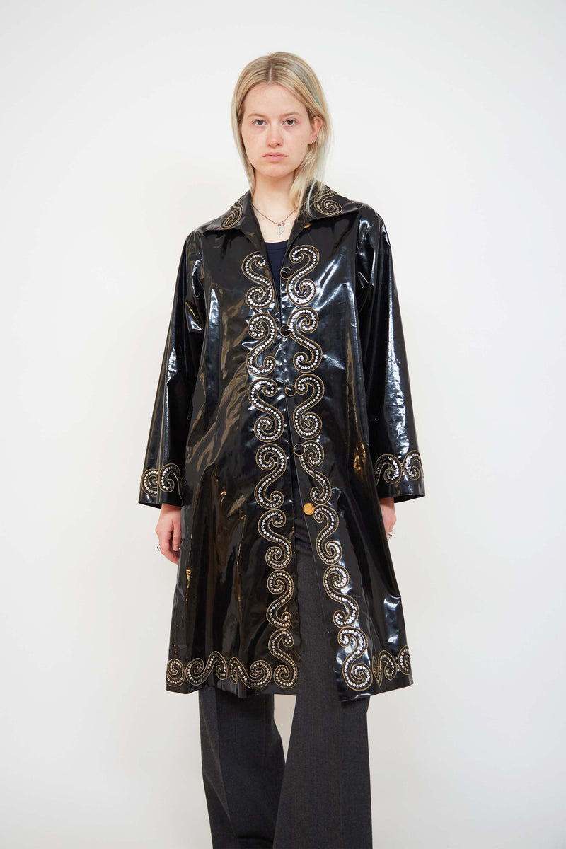 Yves Saint Laurent latex coat