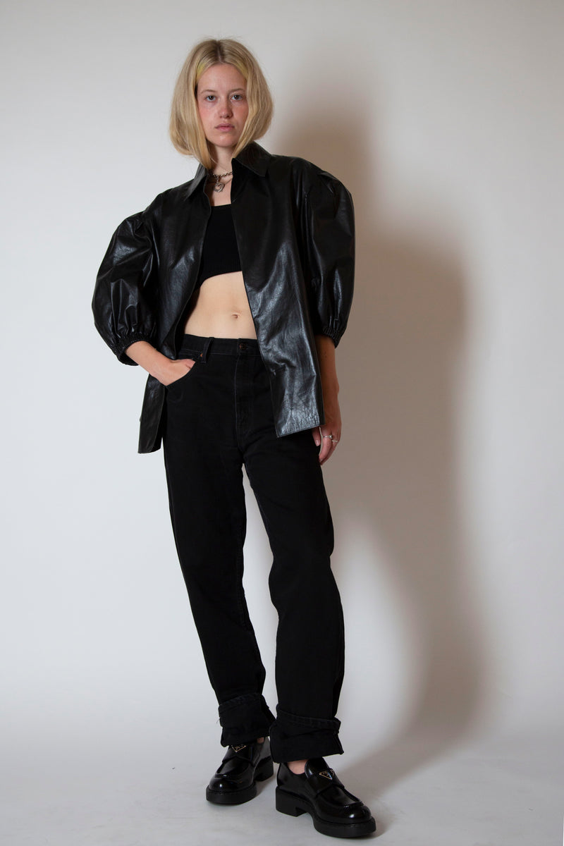 Vintage Yves Saint Laurent Leather Shirt